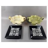 Vtg Scalloped Serving Bowls & Decorative Plates