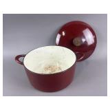 Red Enameled Cast Iron Dutch Oven
