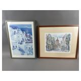 Framed/Signed European Watercolor Prints