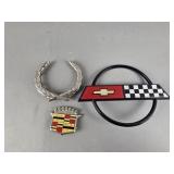 Cadillac, Chevy, and Laurel Wreath Trunk Ornaments