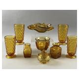 Vtg Indiana Amber Drinking Glasses & More