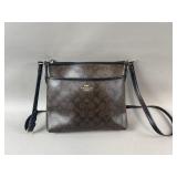 Brown Coach Signature File Crossbody Bag