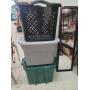 2 Cnt Storage Totes & Laundry Basket