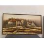 Barn House Painting Signed Carlson Approx 49in