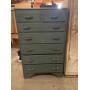 Green painted wood 7 drawer dresser approx