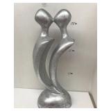 Sculpture metallic silver wash