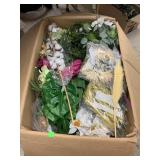 Large box of mixed floral items