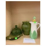 Green Glass and Pitcher