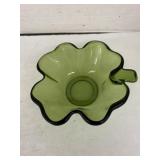 Green Glass 4-leaf Glass Dish
