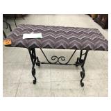 Cast iron based to Padded foot stool, 29 w x 11.5