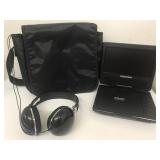 Sylvania SDVD 7060, DVD player w headphones &