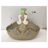 Painted Basket, Victorian Style, cracked