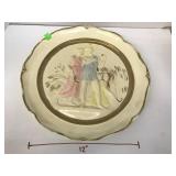 Vntg Chalkware Plaque