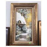 Framed Oil Painting Approx 19x31