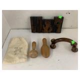 Large Stamp, Back Massager, Wooden Sock Darning