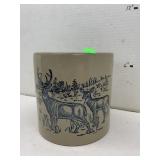 Crock with Blue Deer