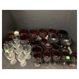 Goblets and glasses, Cape Cod Ruby