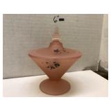 Tiffan 1920s pink satin Apothecary jar, small