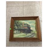 Vintage Signed Print - Train Station