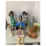 Ceramic figurines, Vase, Deer, Ballerina, Etc