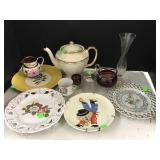 Misc Vntg Glassware, Clown decor plate
