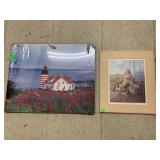 Lighthouse and Boy with Dogs Prints