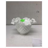 Fenton Hobnail Milkglass Rose Vase