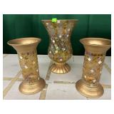 PartyLite Gold Mosaic Hurricane P9902 Candle