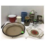 Misc, Pyrex pie plate, beer Stein, ashtray
