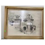 Framed Harry Packer Mansion Print Approx 2x2.5