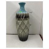 Geometric Faceted and Fluted Rim Blue and Brown