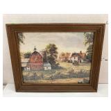 Framed Farm Scene Print