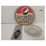Pepsi sign, ABC Plate, Cat mom Key chain