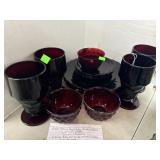 Vintage Ruby Red Glass Lot