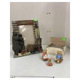 Homco Bear Set and Bear Photo Frame