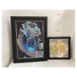 Framed Diamond Art Blue Rose and Bouquet in Bowl