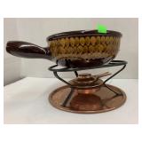 Copper Warming Plate w/ Pottery Pan
