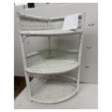 White Whicker Corner Shelf
