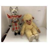 Zippy the Monkey and Porcelain Cat Figure