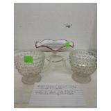 Fenton Hobnail & Jefferson Glass Candy Dish