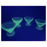 Vntg Uranium Dessert Dishes