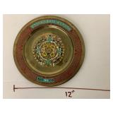 Vntg Aztec Mexico Brass decor plate