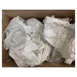 Vntg Box of Misc Glass Dishes, Cups, plates