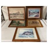 5 Framed Country Pictures