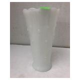 VTG Anchor Hocking Dots & Arrow Milk Glass Vase