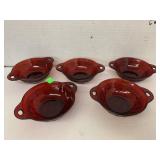5 Anchor Hocking Ruby Red Berry bowls