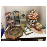 Christmas Misc. Doll Chairs, Plaque, Cookie Jar