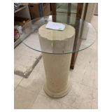 Glass Pedestal Table, approx approx H 30in x D
