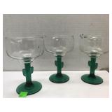 3 Libby cactus Margarita glasses