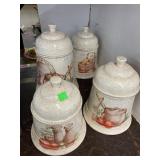 4 bell shaped Canisters
